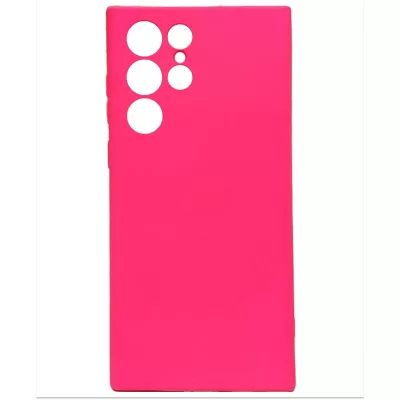 Чехол Sams S23 Ultra Silicone Case Logo (Ярко-Розовый(21))