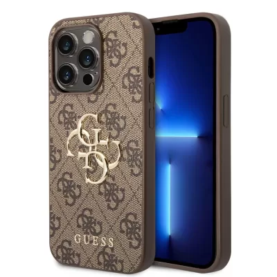 Чехол iP 14 Pro GS Big Metal Logo (Brown)