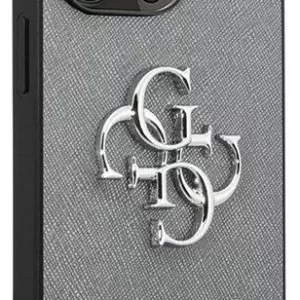Чехол iP 14 Pro Max GS Saffiano Big Metal Logo (Gray)