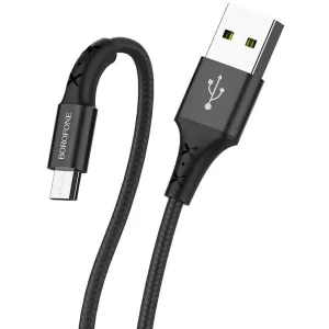 Кабель USB/Micro Borofone BX20 (1м), нейлон, черный