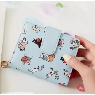 Мини-кошелек "Котейкины будни" голубой