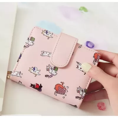Мини-кошелек "Котейкины будни" розовый