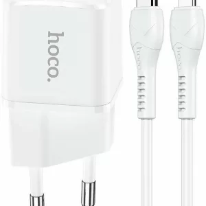 СЗУ Hoco N10 Type-C 3A 20W c кабелем Lightning, белый