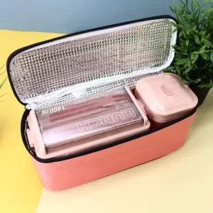 Ланчбокс "Big lunch", pink (ложка+вилка+сумочка)