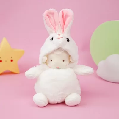 Мягкая игрушка "Овечка в костюме зайки" 23 см