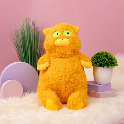Мягкая игрушка "Смотрящий Кот", оранжевый 40см