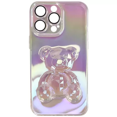 Чехол iP 13 Pro Bear (Gradient clear)