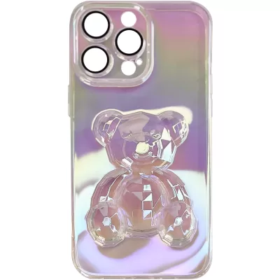 Чехол iP 14 Pro Max Bear (Gradient clear)