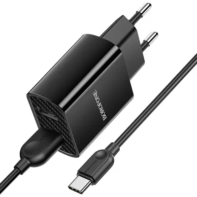 СЗУ Borofone BA53A 2,1A с кабелем Type-C черный