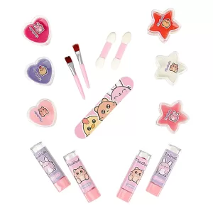 Martinelia, Лучшие друзья, Кейс с раскладным механизмом 20 оттенков теней, 6 бальзамов для губ, 4 гу