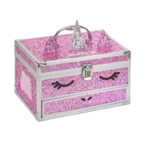 Martinelia, Мечты единорога, Большой блестящий кейс 28 оттенков теней, 5 лаков для ногтей, 4 бальзам