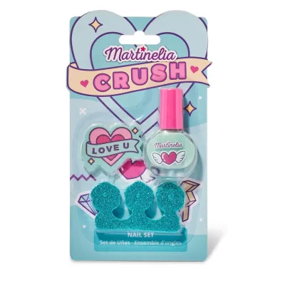 Martinelia, Мини набор для ногтей голубой. Лак для ногтей, пилочка, разделитель для пальцев