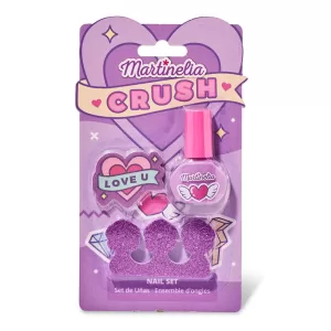 Martinelia, Мини набор для ногтей фиолетовый. Лак для ногтей, пилочка, разделитель для пальцев