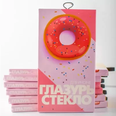 Защитное стекло "Глазурь" (G2111) Розовая На экран iPhone 15 Pro Max Глянец