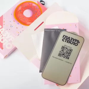 Защитное стекло "Глазурь" (G2108) Розовая На экран iPhone 15 Глянец