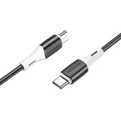Кабель Type-C/Type-C Borofone BX79 60W 3А, 1м, силикон, черный