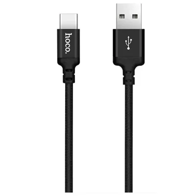 Кабель USB/Type-C Hoco X14 (1м), нейлон, черный