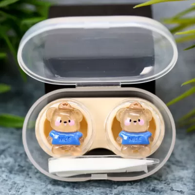 Контейнер для линз «Glass bear», brown