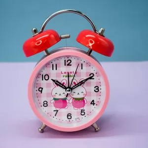 Часы-будильник «Two bunnies», red