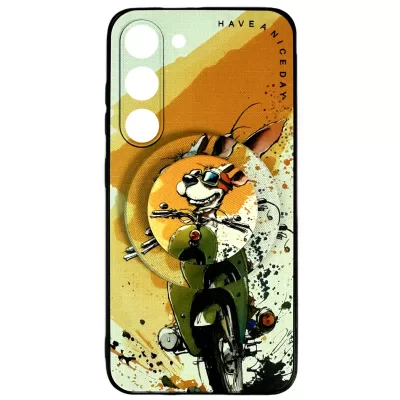 Чехол для Samsung S23 Plus Boter Case+Magsafe grip (Dog on a moped)