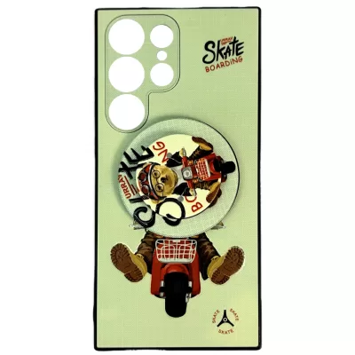 Чехол для Samsung S23 Ultra Boter Case+Magsafe grip (Bear on a moped)