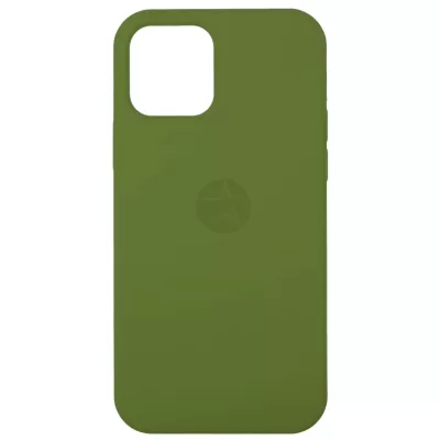 Чехол для iPhone 12 Pro Max App Silicone (with logo 360) (Хаки(48))