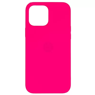Чехол для iPhone 12 Pro Max App Silicone (with logo 360) (Ярко-Розовый(47))