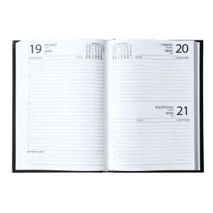 Ежедневник датированный 2024 года А5 168 листов, бумвинил, Зеленый