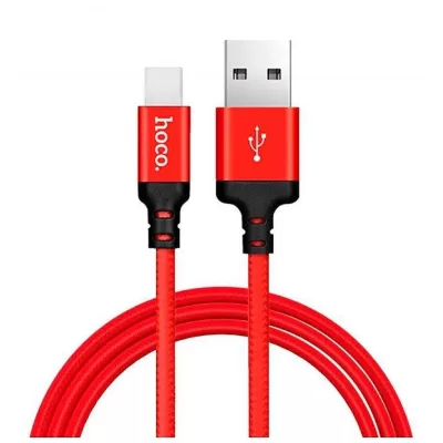 Кабель USB/Micro Hoco X14 (1м), нейлон, красный