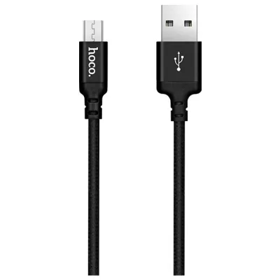 Кабель USB/Micro Hoco X14 (1м), нейлон, черный