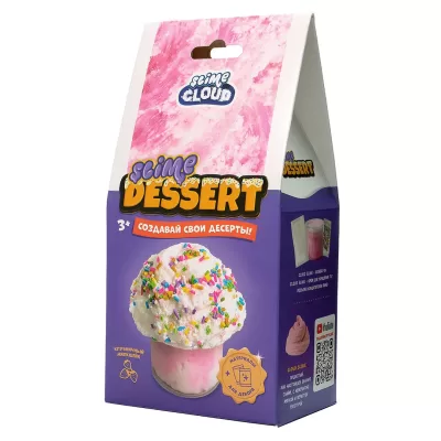 Игрушка ТМ "Slime" Слайм ДЕСЕРТ мини, Клубничный милкшейк, 165 г