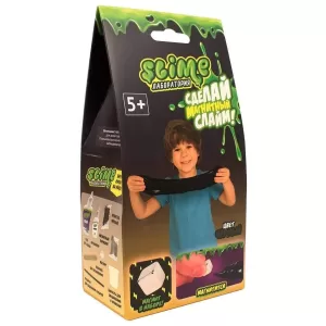 Игрушка ТМ "Slime" Малый набор для мальчиков "Лаборатория", черный магнитный, 100 гр.