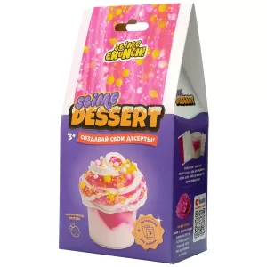 Игрушка ТМ "Slime" Слайм ДЕСЕРТ мини, Малиновый чизкейк, 180 г