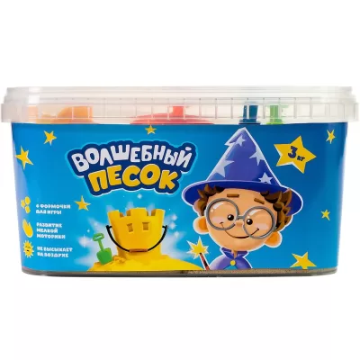 Игрушка в наборе ТМ "Волшебный песок", в комплекте с формочками 4 шт, песочный, 3 кг
