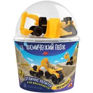 Игрушка для детей "Космический песок" 2 кг в наборе, экскаватор+бульдозер, песочный