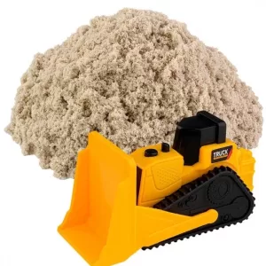 Игрушка для детей "Космический песок" 1 кг в наборе с машинкой-бульдозер, песочный