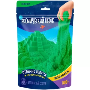 Игрушка для детей "Космический песок" 500 гр, дой-пак, зеленый