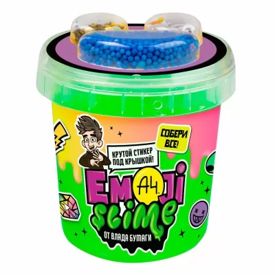 Игрушка для детей ТМ «Slime» Emoji-slime, зеленый, 110 г. Влад А4