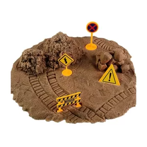 Кинетический песок "Космический песок" 400 г в наборе со знаками, коричневый-земля