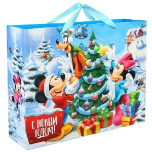 Пакет ламинат горизонтальный "С Новым годом!", 40х31х11,5 см, Микки Маус и его друзья 9719906