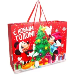 Пакет подарочный ламинированный XL «С Новым Годом!», Микки Маус и его друзья, 61 х 46 х 20 см