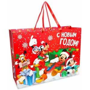 Пакет подарочный ламинированный XL «С Новым Годом!», Микки Маус и его друзья, 61 х 46 х 20 см