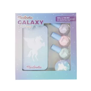 Martinelia, Galaxy, Набор для ногтей в жестяной банке 3 лака для ногтей, пилочка, жестяная банка