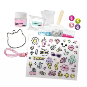 Игрушка для детей старше 5 лет модели "Be TrenDIY", создай украшения из эпоксидной смолы, Кулон-коти