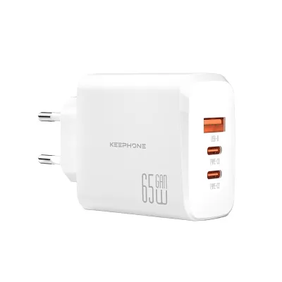 СЗУ KEEPHONE PD 65W GaN WALL CHARGER 3 PORT (A+C+C) CH-23121 WHITE