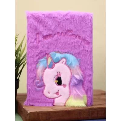 Блокнот плюшевый "Unicorn heart", purple