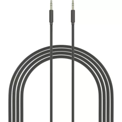 Кабель AUX 3,5-3,5 (1м) More Choise UK24, нейлон, черный