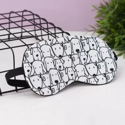 Маска для сна "Many dogs", white