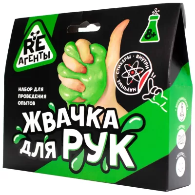 Игрушка: Научно-познавательный набор "Жвачка для рук", зеленый, модели «Re-Агенты»
