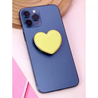 Попсокет "Gold heart", yellow